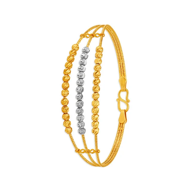 Sparkling Beaded Gold Bangle - Image 2