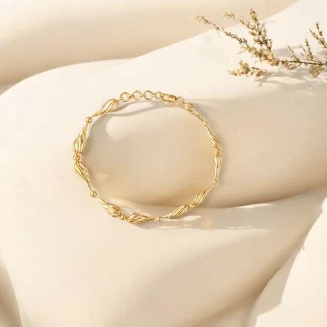Twisted Petal Gold Bracelet